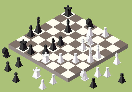 chess isometric. game isometric seriesのイラスト素材