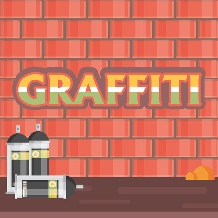Creative, graffiti flat styleのイラスト素材