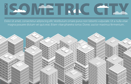 isometric cityのイラスト素材