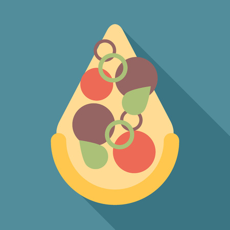 Pizza Slice Icon. flat vectorのイラスト素材