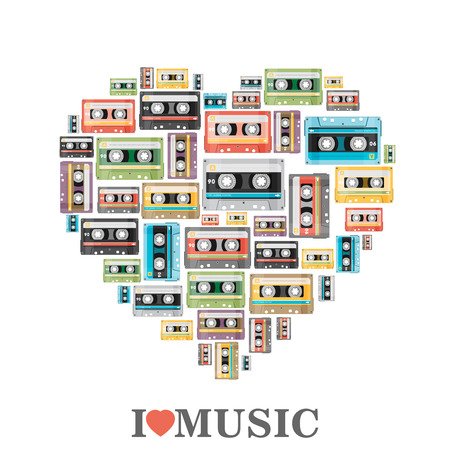 I love music. Flat vectorのイラスト素材