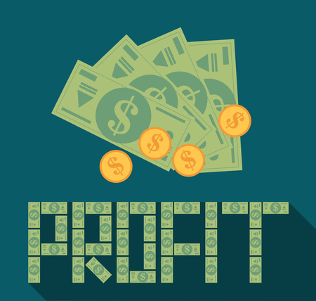 flat money background concept. Vector illustrationのイラスト素材