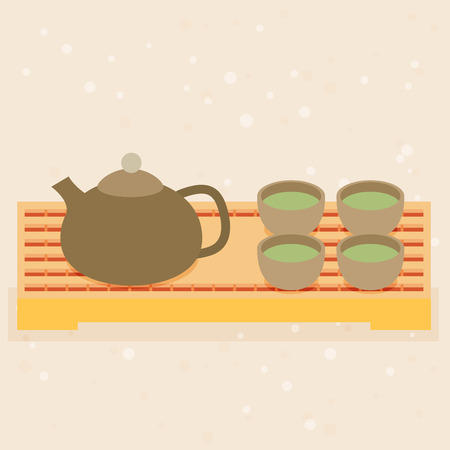 Teapot and cups.のイラスト素材