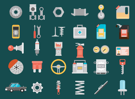 Flat vector icons and illustrations repair of machines and equipment.のイラスト素材