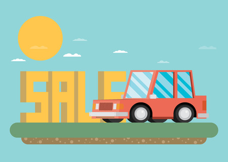 Car sale design template. Flat vector.のイラスト素材