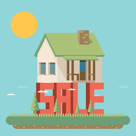 House for sale. Flat vector illustration.のイラスト素材