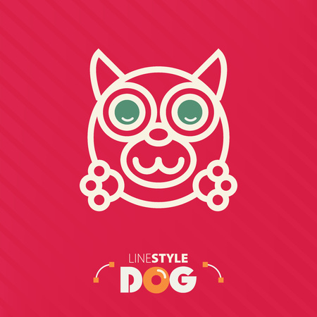 Vector illustration. line style dogのイラスト素材