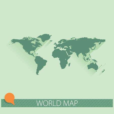 Vector world map background with long shadow and flat design styleのイラスト素材