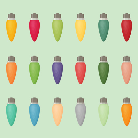 Christmas light flat icon setのイラスト素材