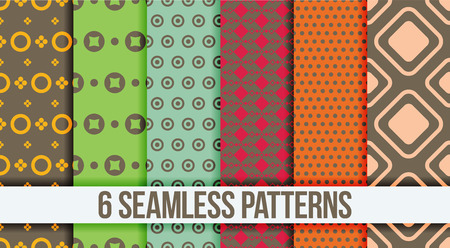 Six Seamless geometric patternsのイラスト素材