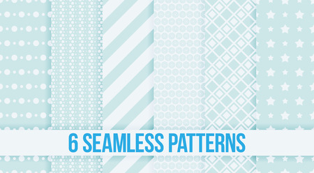 Six Seamless geometric patternsのイラスト素材