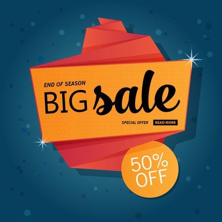 Vector flat sale banner template designのイラスト素材