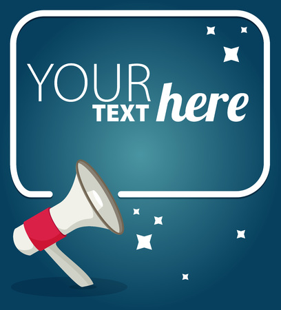 Megaphone text bubble card with place for your text. Flat. Vector illustrationのイラスト素材