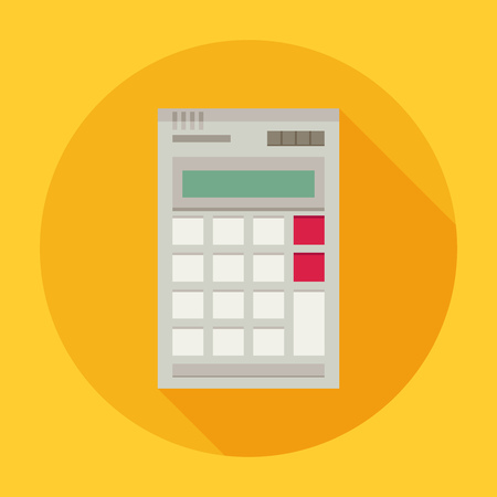 Calculator flat style with long shadow, colorful, vector icon for info graphics, websites, mobile and print media.のイラスト素材