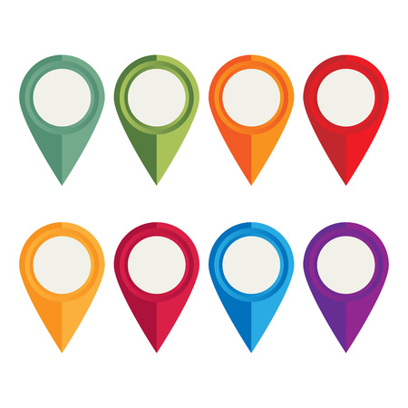 Flat icons location pointer for Web, Mobile and businessのイラスト素材