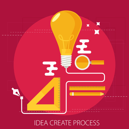 idea creating process concept flatのイラスト素材