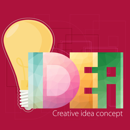 Idea text. Creative idea concept.Vector illustration template designのイラスト素材