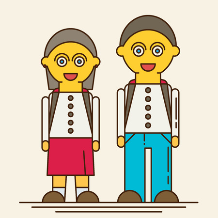 Flat character design. vector illustration.のイラスト素材