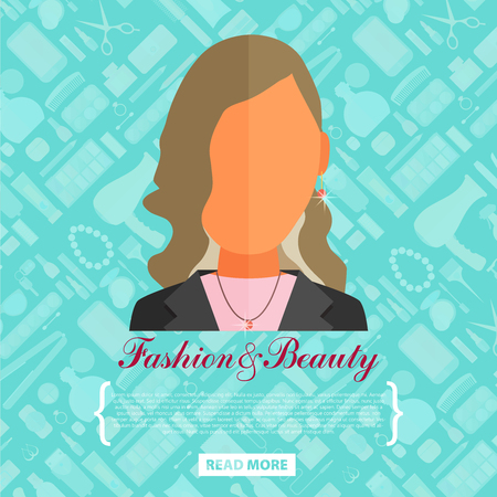 Fashion flat vector background.のイラスト素材