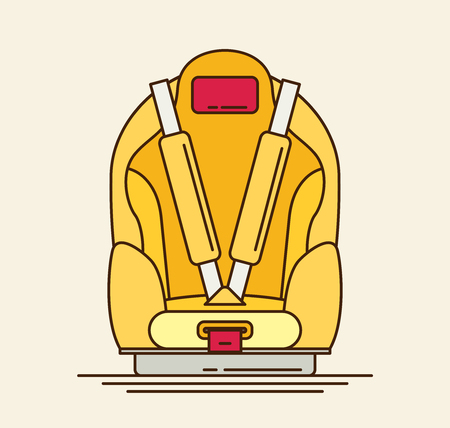 Car Seat Child Safety. Flat vector.のイラスト素材