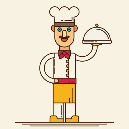 Vector illustration of chef. Flat designのイラスト素材