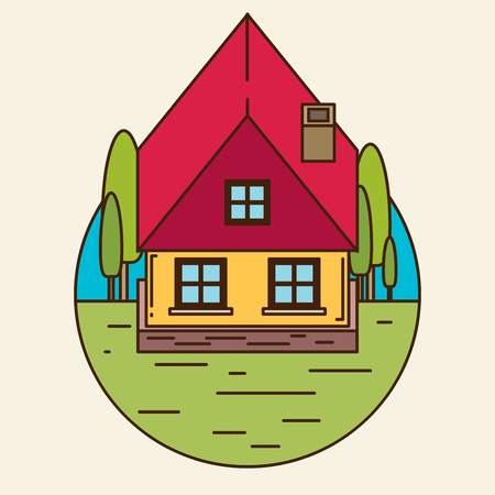 Flat house icon.のイラスト素材