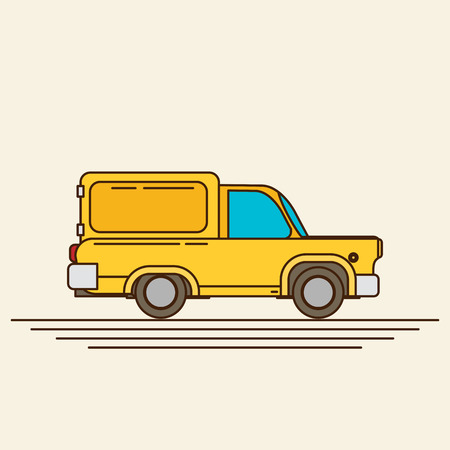 Vintage flat vector carのイラスト素材