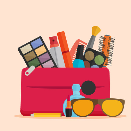 Vector flat design of make up.のイラスト素材
