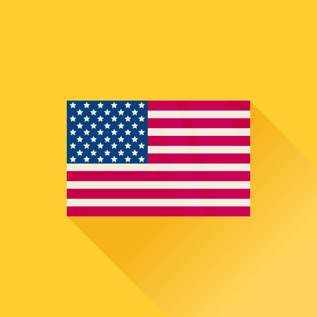 America flag vector, american icon, flat designのイラスト素材