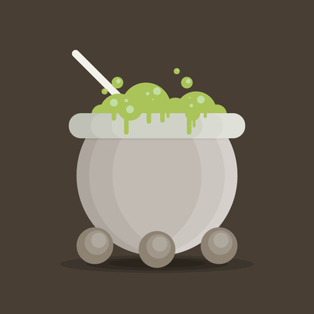 Illustration of symbols cauldron icon. Halloween concept.のイラスト素材