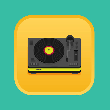 Player for vinyl record. Music flat vector illustration.のイラスト素材