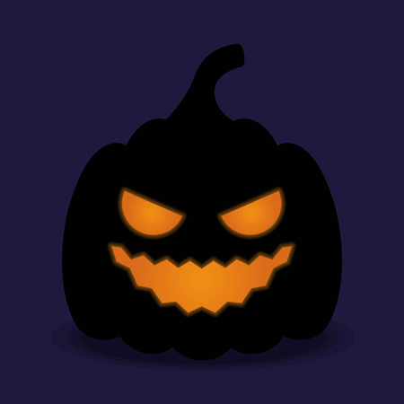 Halloween Pumpkin Icon. Isolated evil pumkin vector illustration.のイラスト素材