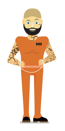 Prisoner, flat vector illustrationのイラスト素材