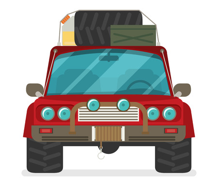 Car front view. Off-road vehicle isolated on white background.のイラスト素材