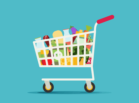 Supermarket shopping cartのイラスト素材