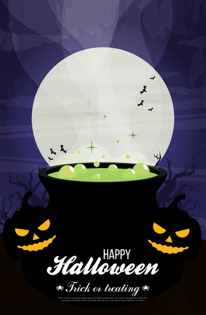 Halloween background flat design vectorのイラスト素材