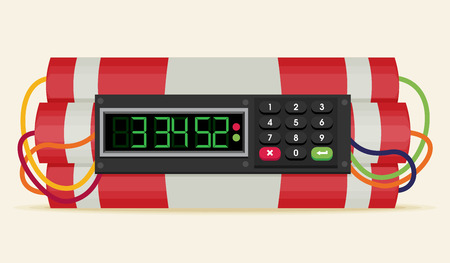 Ticking time bomb flat vector.のイラスト素材