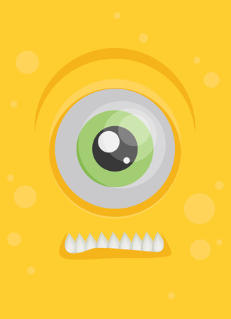 Cartoon monster in flat style. Happy halloween vector.のイラスト素材