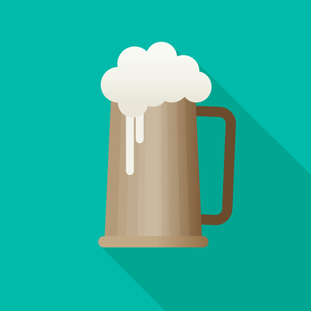 Beer. Flat icon with long shadow.のイラスト素材