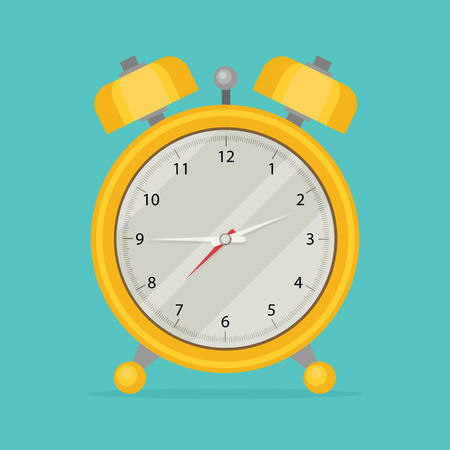 Alarm clock icon. Flat design style.のイラスト素材