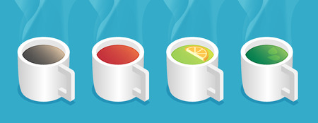 Set of the isometric mugsのイラスト素材