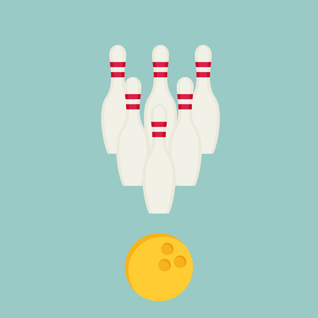 Bowling ball and pins isolated on backgroundのイラスト素材