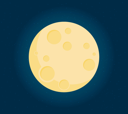 Moon in flat dasign style.のイラスト素材