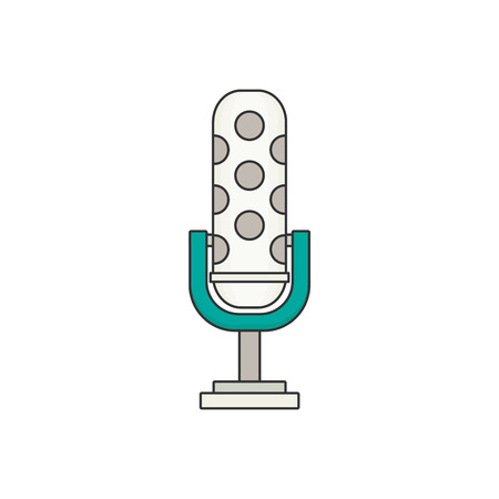 Microphone flat vectorのイラスト素材