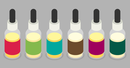 Vector isometric e-liquid bottle for vapingのイラスト素材