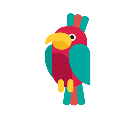 Flat vector parrotのイラスト素材