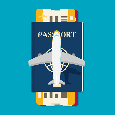 Passport with tickets icon vector illustration isolated on background.のイラスト素材