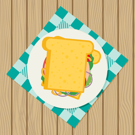 Sandwich flat style. Vector illustrationのイラスト素材