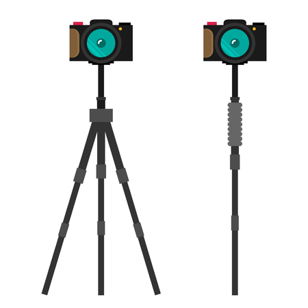 Photo camera, modern minimal flat design style, vector illustrationのイラスト素材