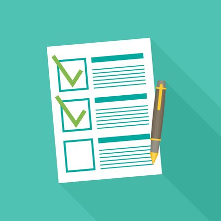 Clipboard with checklist flat vectorのイラスト素材
